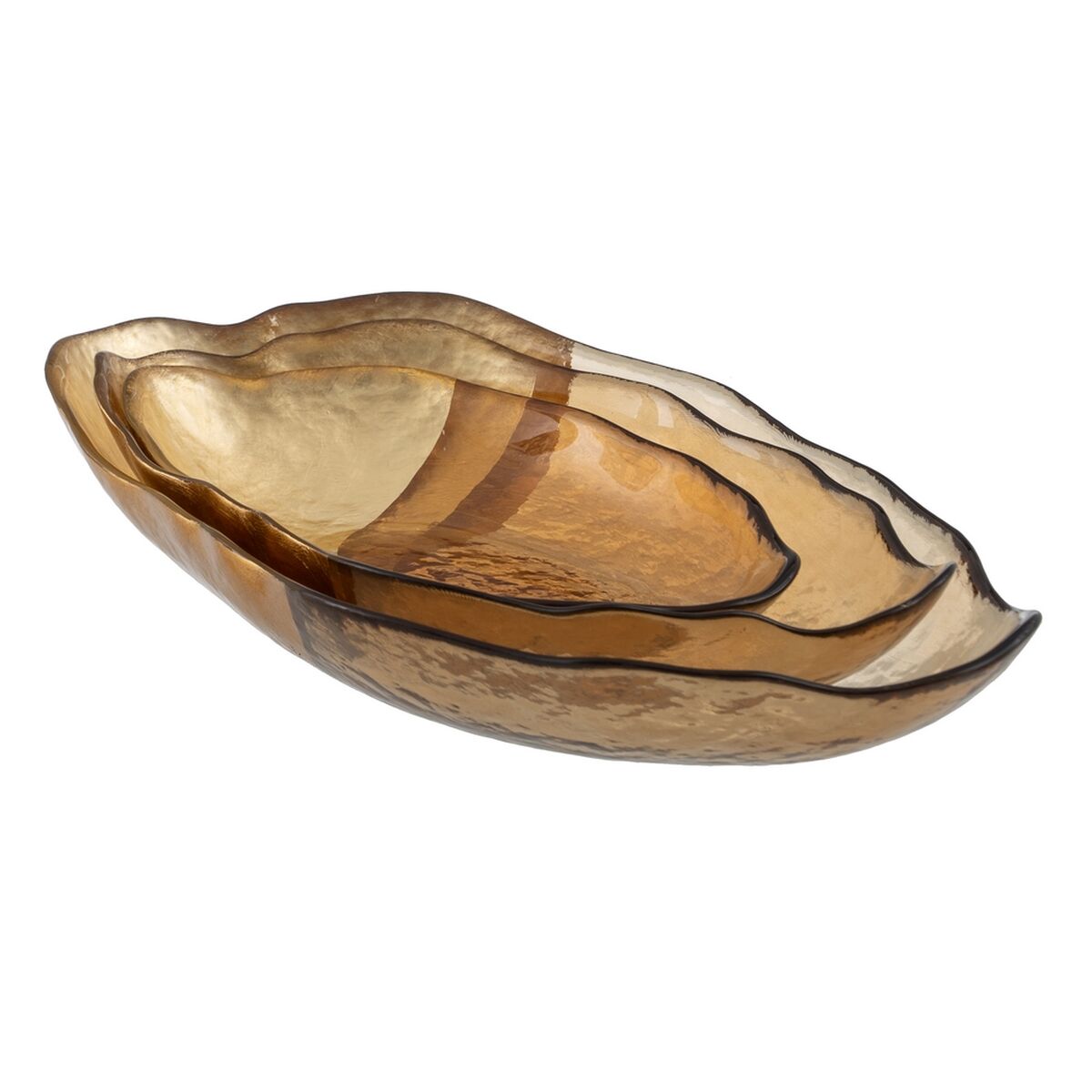 Centerpiece Golden Glass 23 x 13 cm 23 x 13 x 6 cm